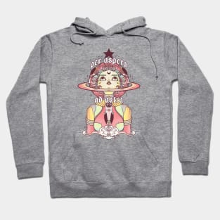 Astronaut Star Girl, Per Aspera Ad Astra Hoodie